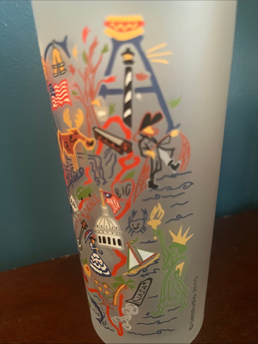 Catstudio Frosted United States-Themed Tall Glass - Multicolor - Picture 5 of 7